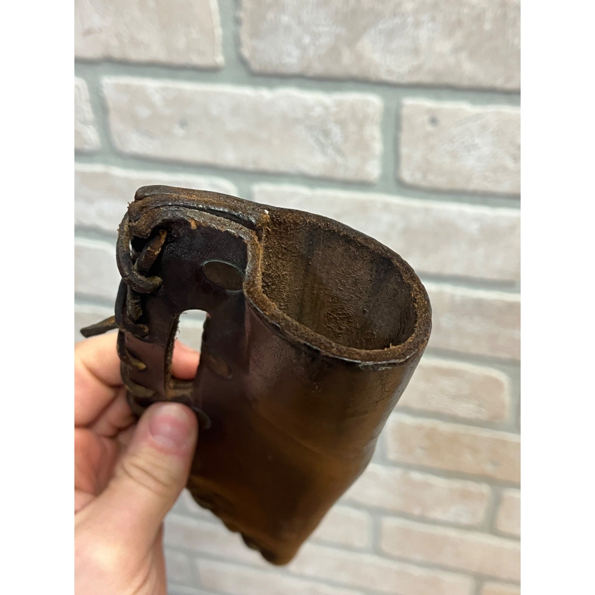 Vintage Fixed Hunting Camp Knife Wood Handle w/ Leather Sheath Beaded Native?