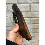 Vintage Fixed Hunting Camp Knife Wood Handle w/ Leather Sheath Beaded Native?