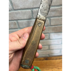 Vintage Fixed Hunting Camp Knife Wood Handle w/ Leather Sheath Beaded Native?