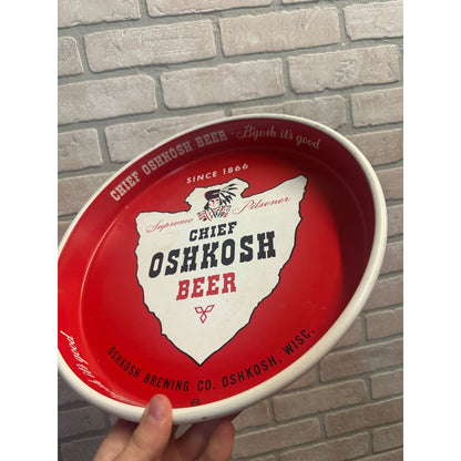 Vintage 1950s Chief Oshkosh Brewing Co. Beer 12" Advertising Serving Tray Wis WI