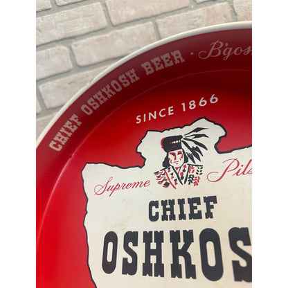 Vintage 1950s Chief Oshkosh Brewing Co. Beer 12" Advertising Serving Tray Wis WI