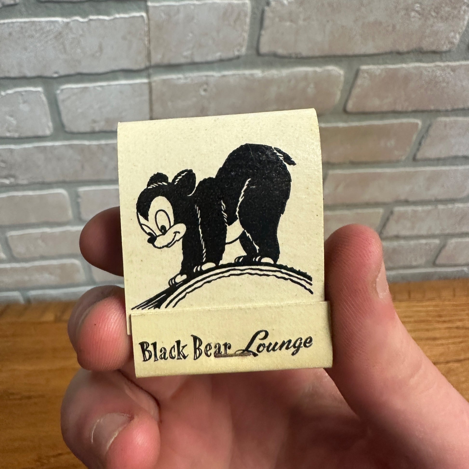Vintage Matchbook Cover - BLACK BEAR LOUNGE - Milwaukee Madison WI Wisconsin