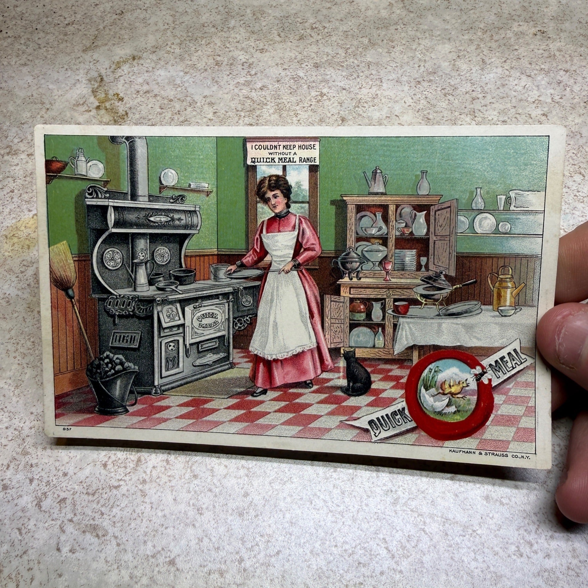 Quick Meal Early Postcard Victorian Kitchen Range Advertising Call Card