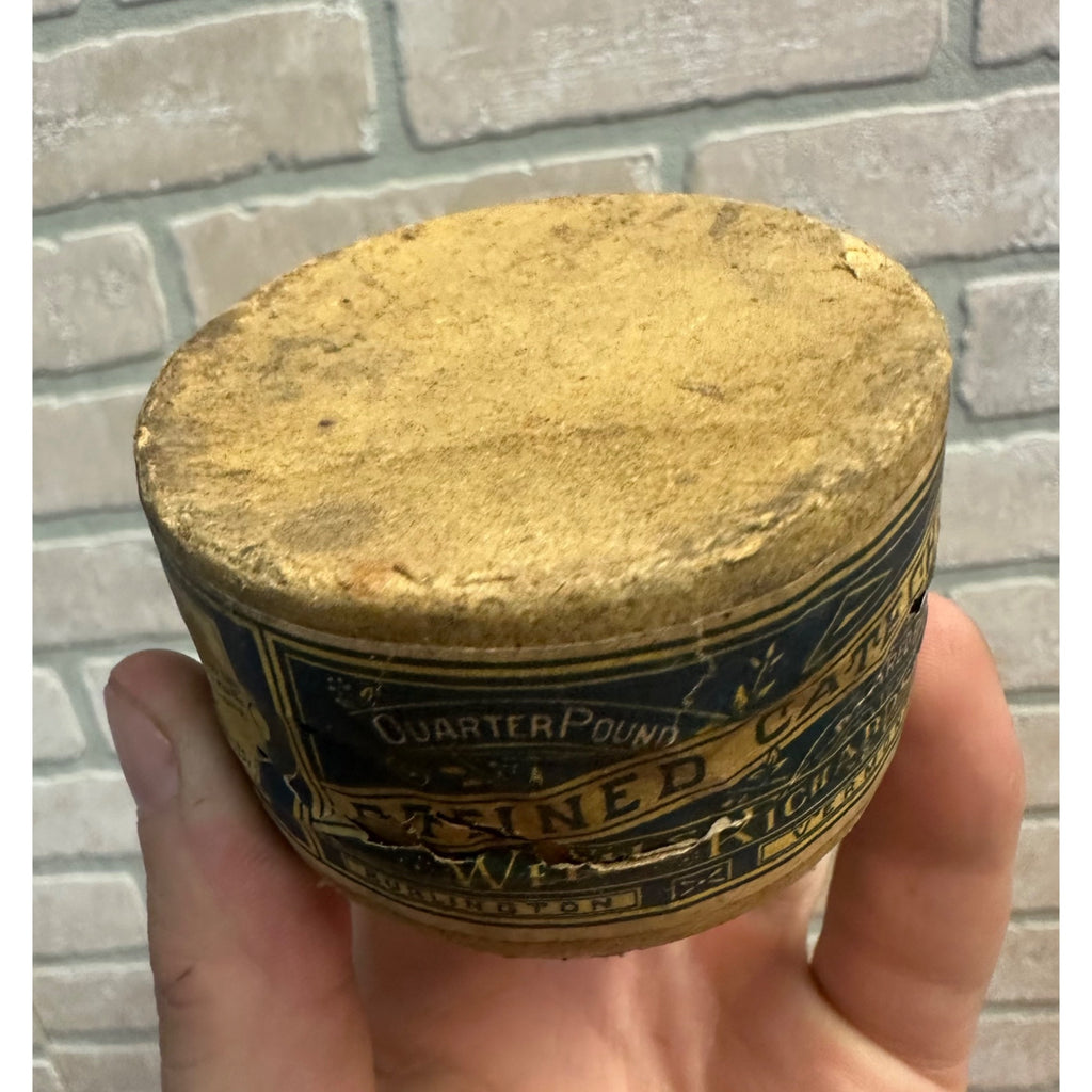 Antique 1800s Wells Richardson Refined Catechu 1/4 Lb Dye Container Paper Label