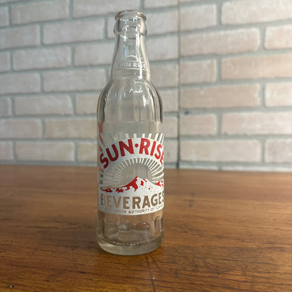 Vintage 7oz Sun Rise Beverages Clear Glass Soda Pop Bottle