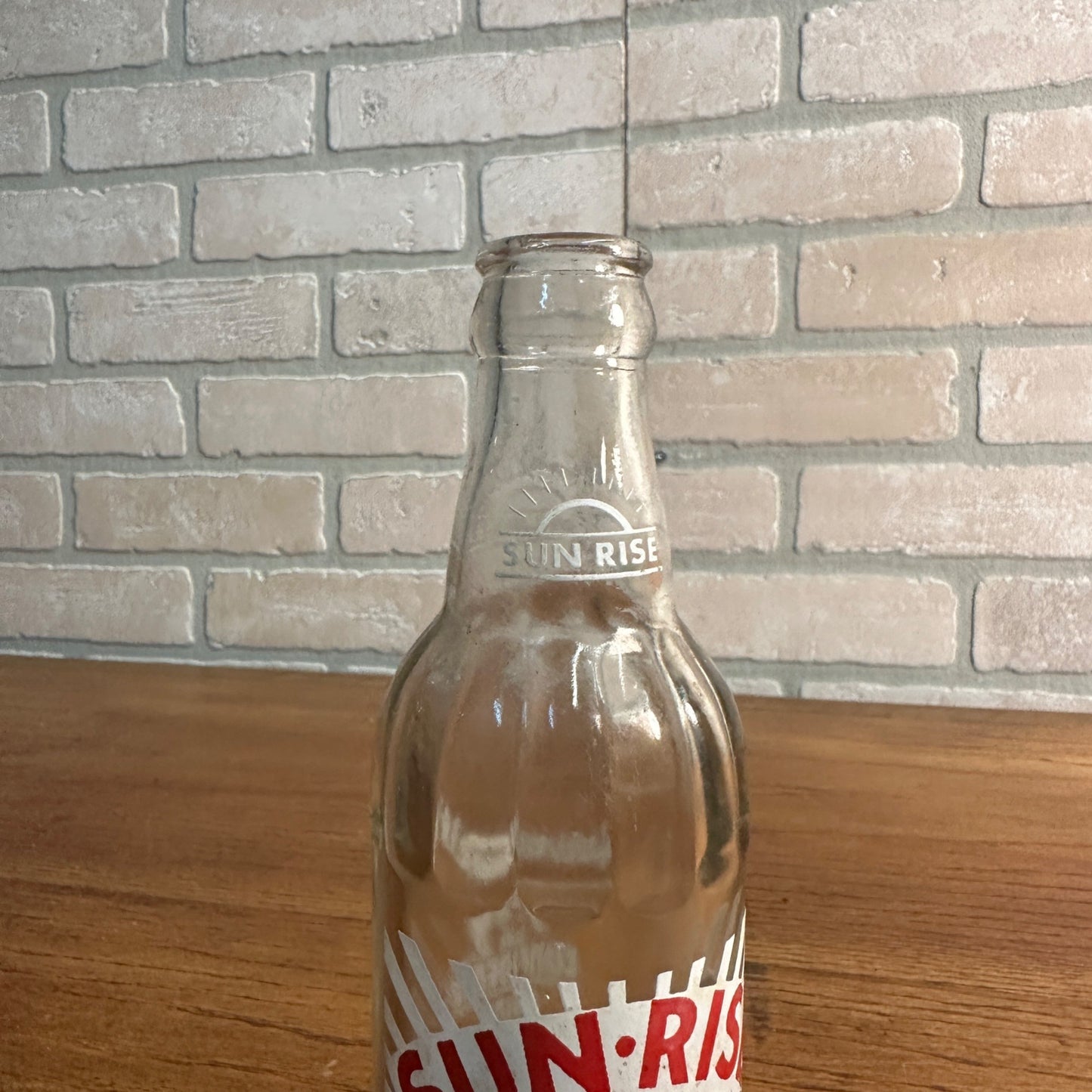 Vintage 7oz Sun Rise Beverages Clear Glass Soda Pop Bottle