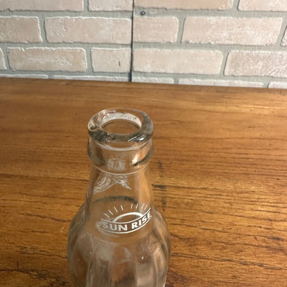 Vintage 7oz Sun Rise Beverages Clear Glass Soda Pop Bottle