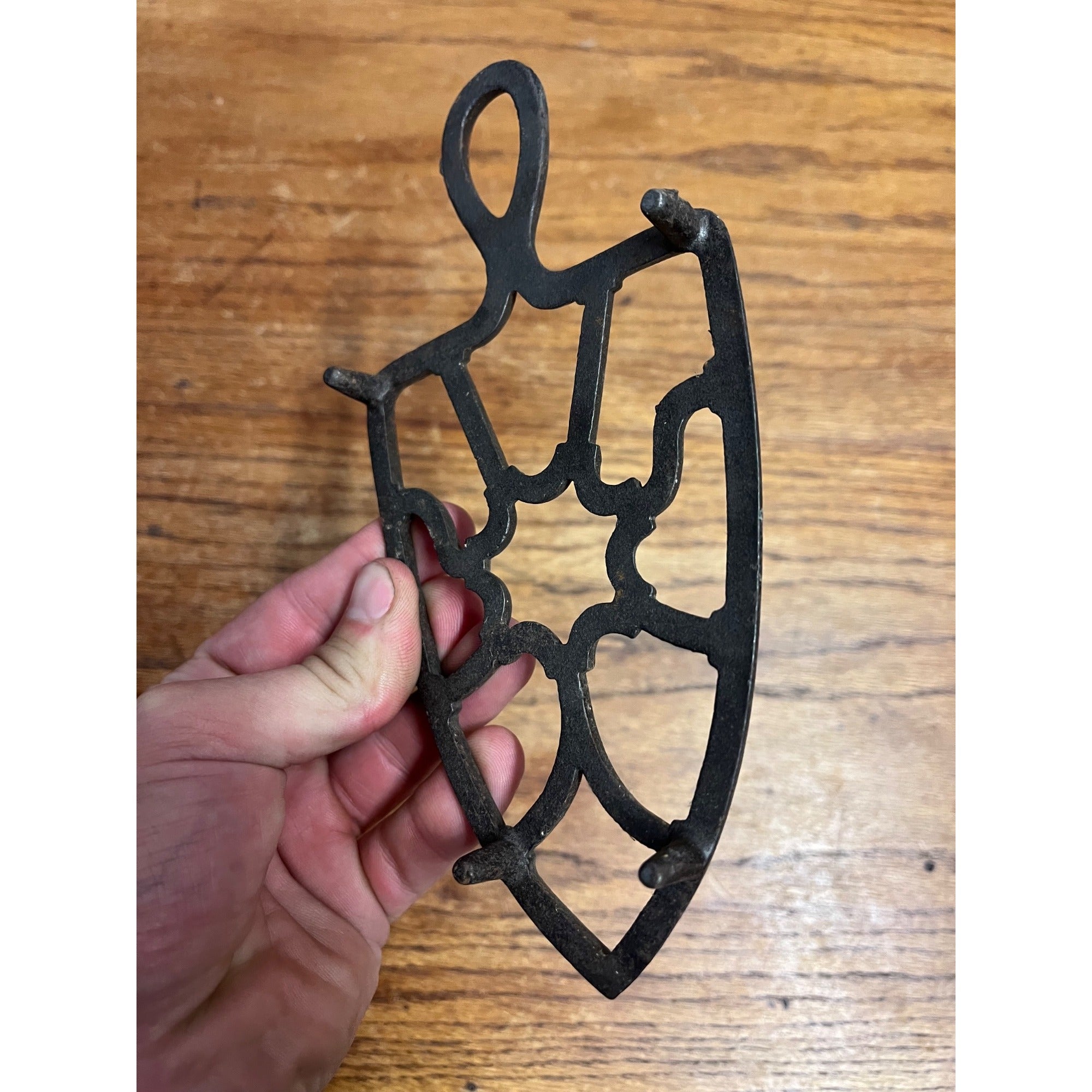 Antique Cast Iron Sad Iron Trivet Laundry Room Decor