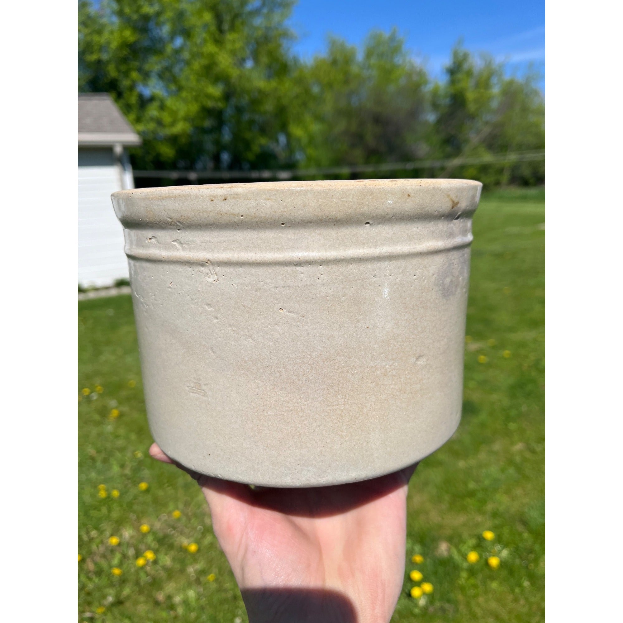 RARE Vintage The Wests Fond du Lac Wis Dairy Stoneware Advertising Butter Crock