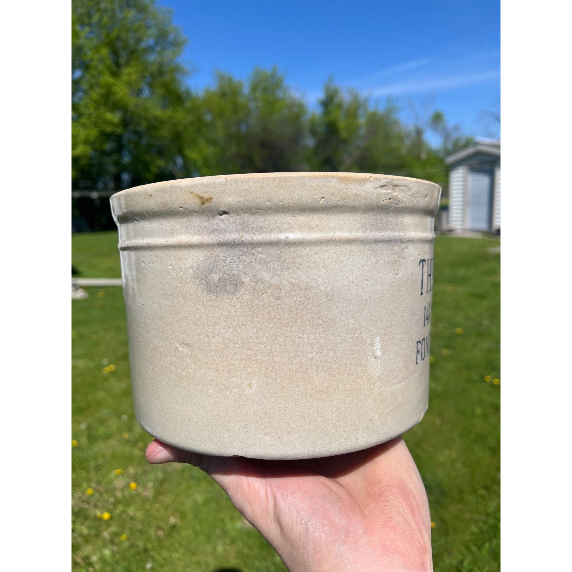 RARE Vintage The Wests Fond du Lac Wis Dairy Stoneware Advertising Butter Crock