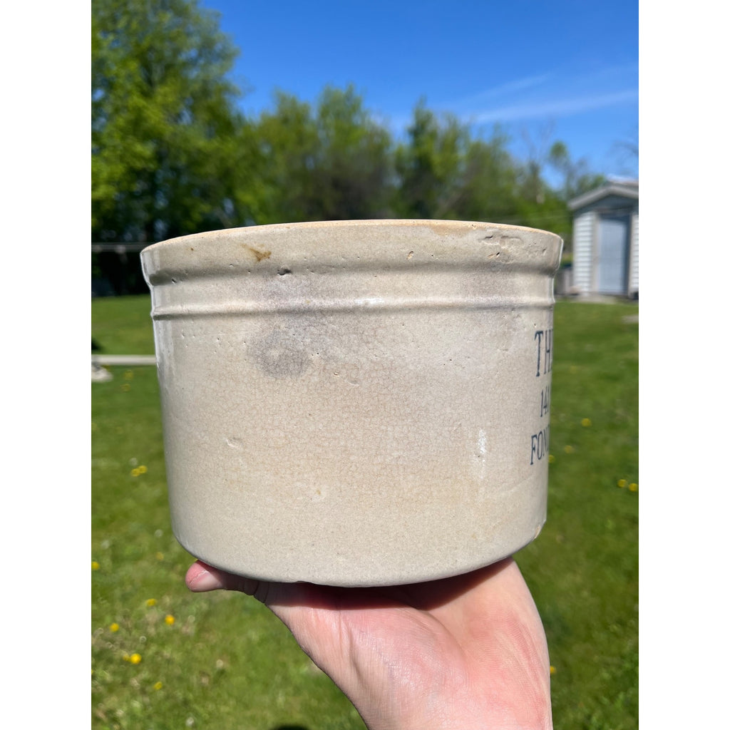 RARE Vintage The Wests Fond du Lac Wis Dairy Stoneware Advertising Butter Crock