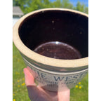 RARE Vintage The Wests Fond du Lac Wis Dairy Stoneware Advertising Butter Crock