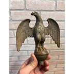 Vintage Antique American Bald Eagle Heavy Brass 2lbs Flagpole Topper Finial 6"