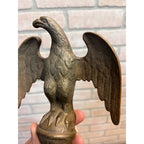 Vintage Antique American Bald Eagle Heavy Brass 2lbs Flagpole Topper Finial 6"