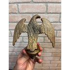Vintage Antique American Bald Eagle Heavy Brass 2lbs Flagpole Topper Finial 6"