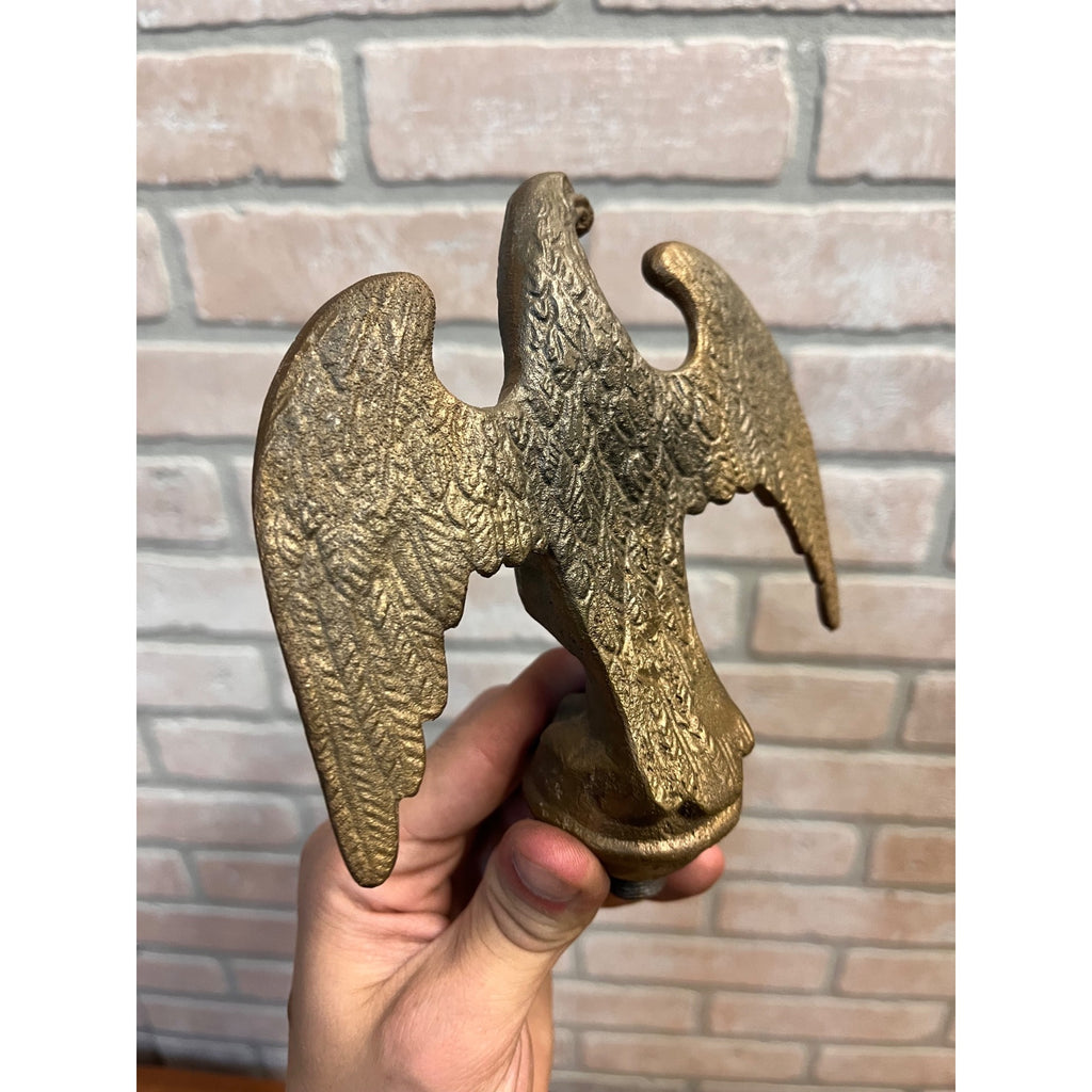 Vintage Antique American Bald Eagle Heavy Brass 2lbs Flagpole Topper Finial 6"