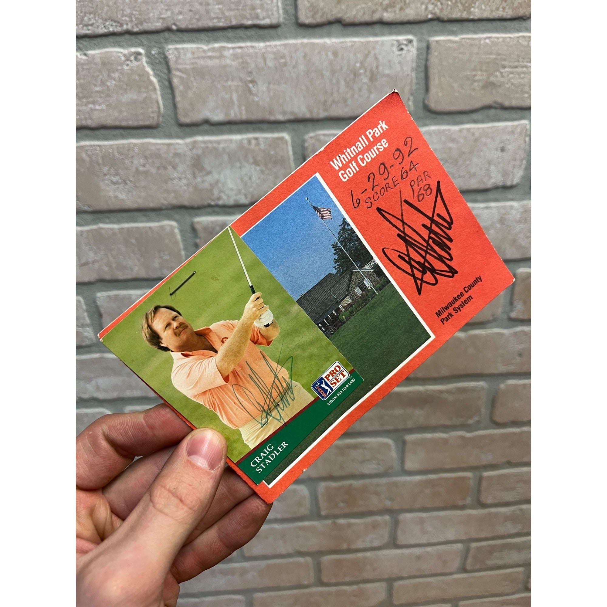 Craig Stadler Auto Autograph Signed PGA Tour Card & Whitnall Course Scorecard