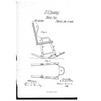 Original Patent Model Rocking Chair 1869 Wooden Salesman Sample w/ Tag Antique