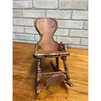 Original Patent Model Rocking Chair 1869 Wooden Salesman Sample w/ Tag Antique