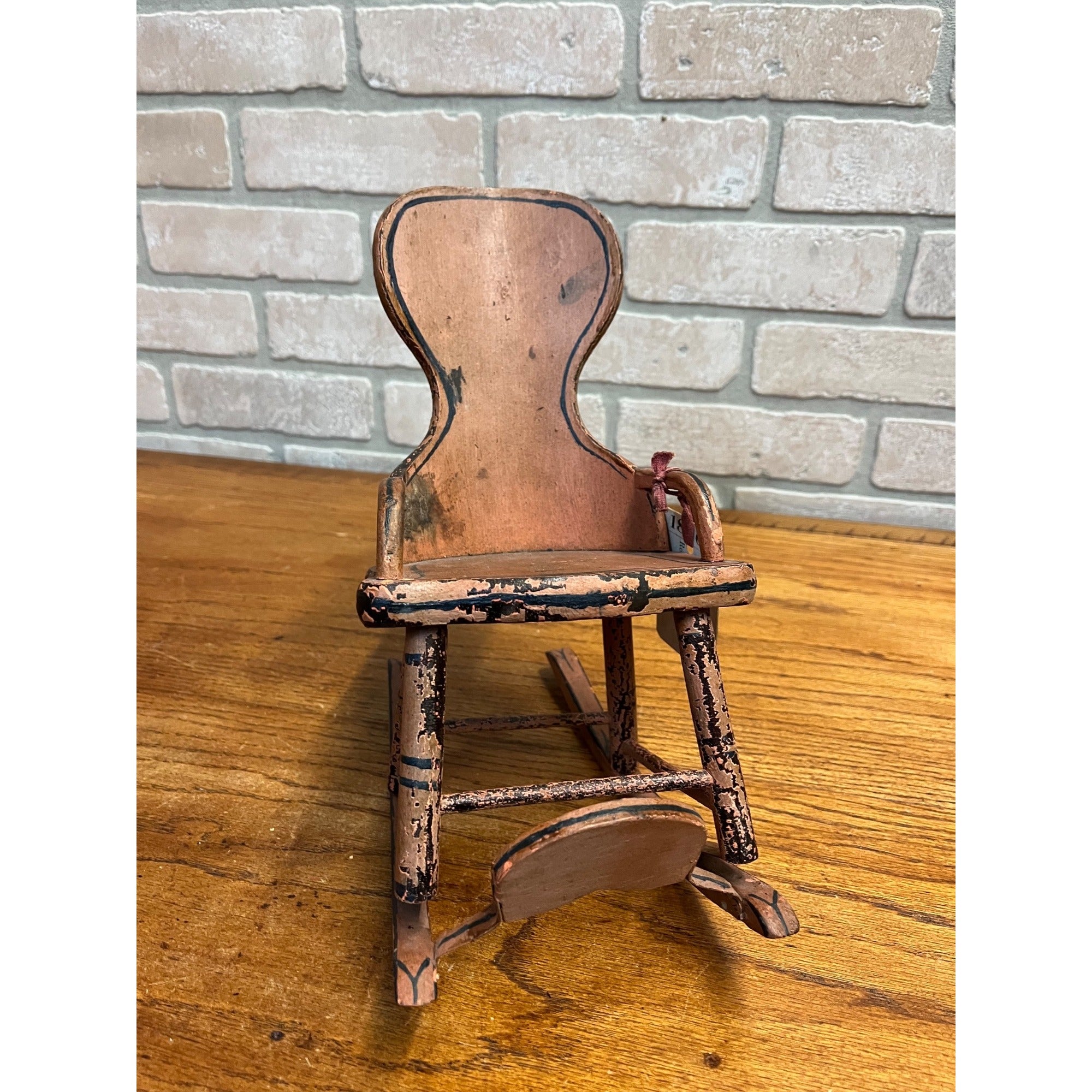 Original Patent Model Rocking Chair 1869 Wooden Salesman Sample w/ Tag Antique