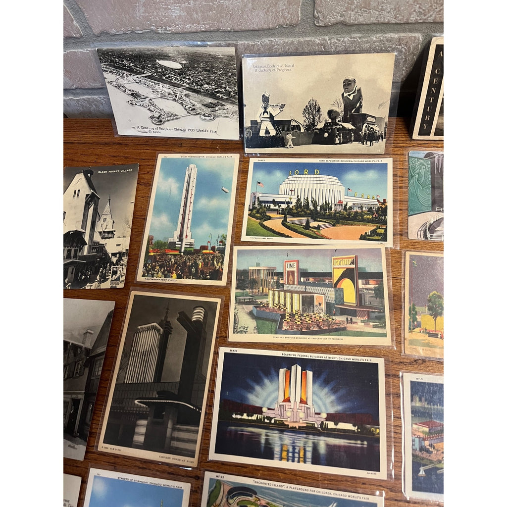 Huge Lot Chicago 1933 Century of Progress Worlds Fair Memorabilia Souvenirs Tickets Postcards
