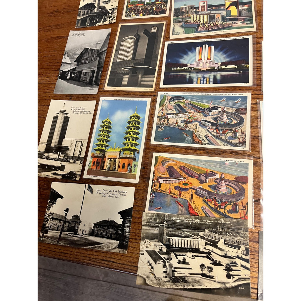 Huge Lot Chicago 1933 Century of Progress Worlds Fair Memorabilia Souvenirs Tickets Postcards