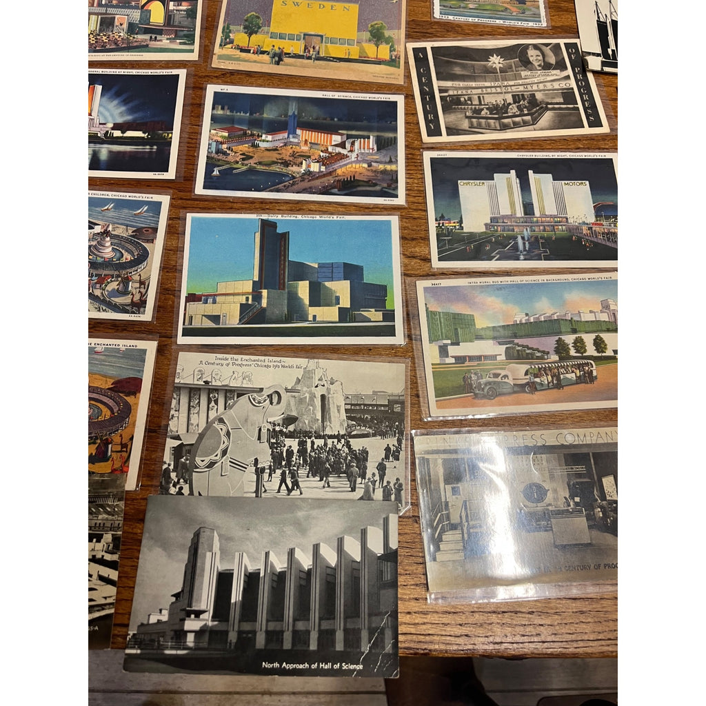 Huge Lot Chicago 1933 Century of Progress Worlds Fair Memorabilia Souvenirs Tickets Postcards