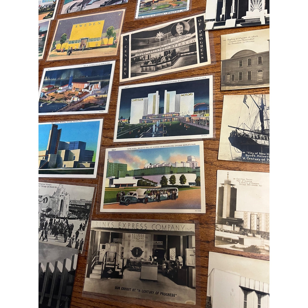 Huge Lot Chicago 1933 Century of Progress Worlds Fair Memorabilia Souvenirs Tickets Postcards