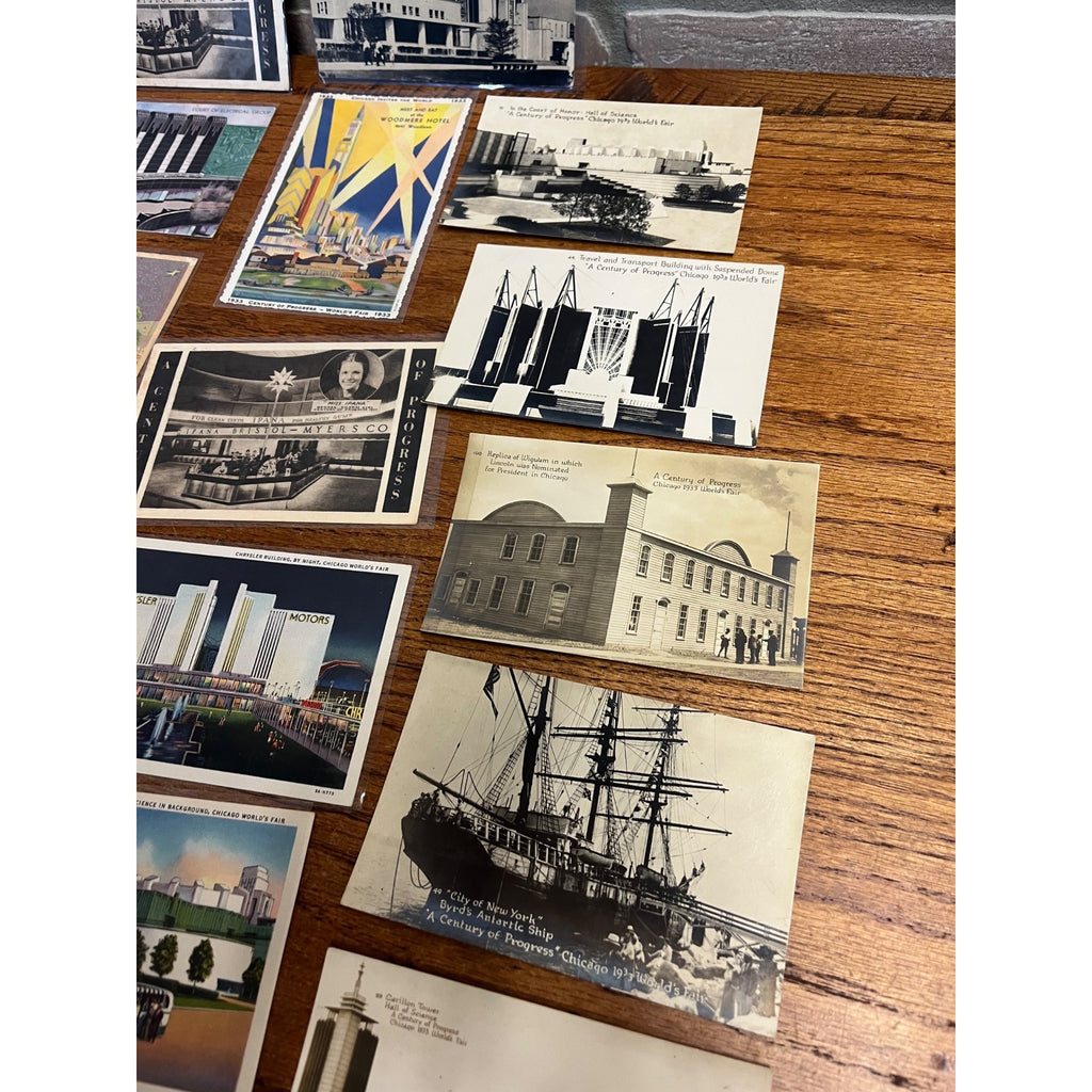Huge Lot Chicago 1933 Century of Progress Worlds Fair Memorabilia Souvenirs Tickets Postcards
