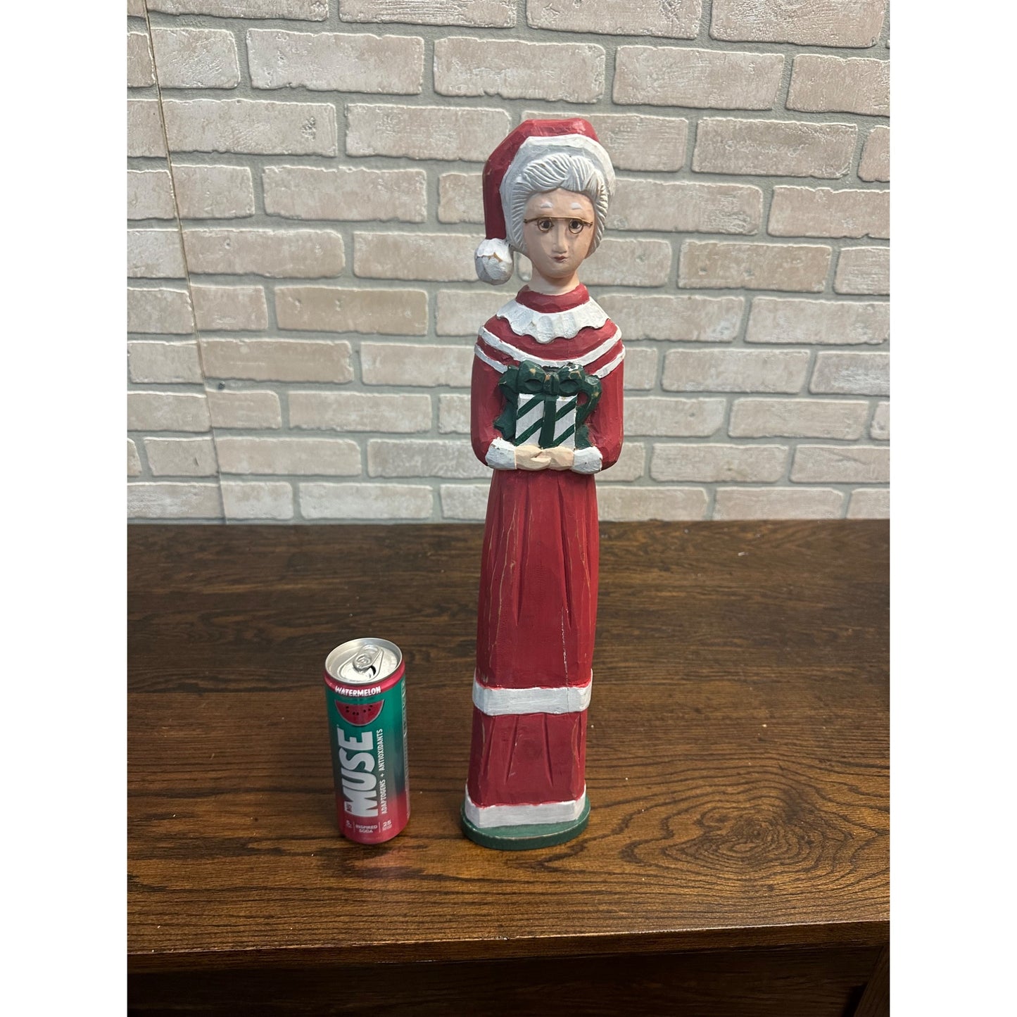 PIER 1 WOODEN MRS. CLAUS FOR CHRISTMAS, Super Tall 20", PAINTED WOOD, EUC