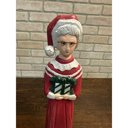 PIER 1 WOODEN MRS. CLAUS FOR CHRISTMAS, Super Tall 20", PAINTED WOOD, EUC