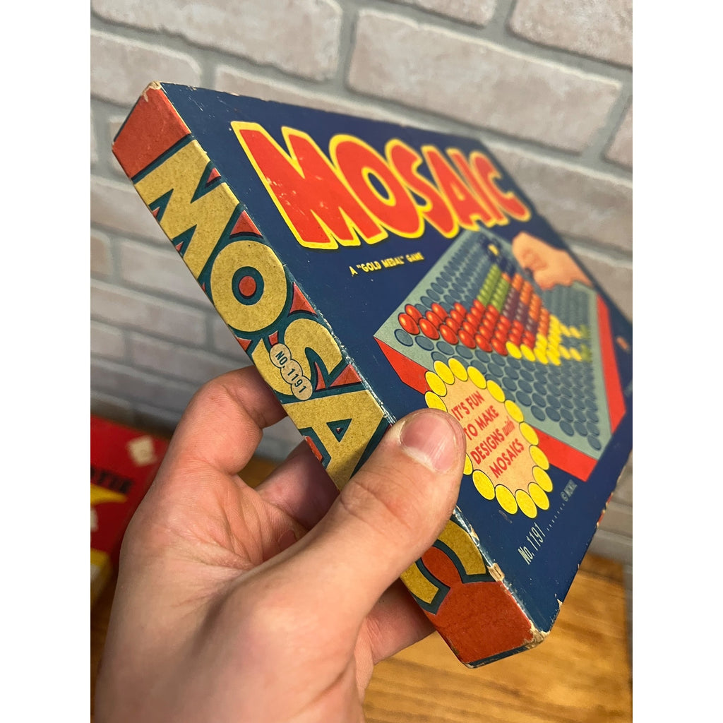 Vintage Mosaic Gold Medal Tabletop Game Transogram Company Inc. New York Circa 1940 Incomplete