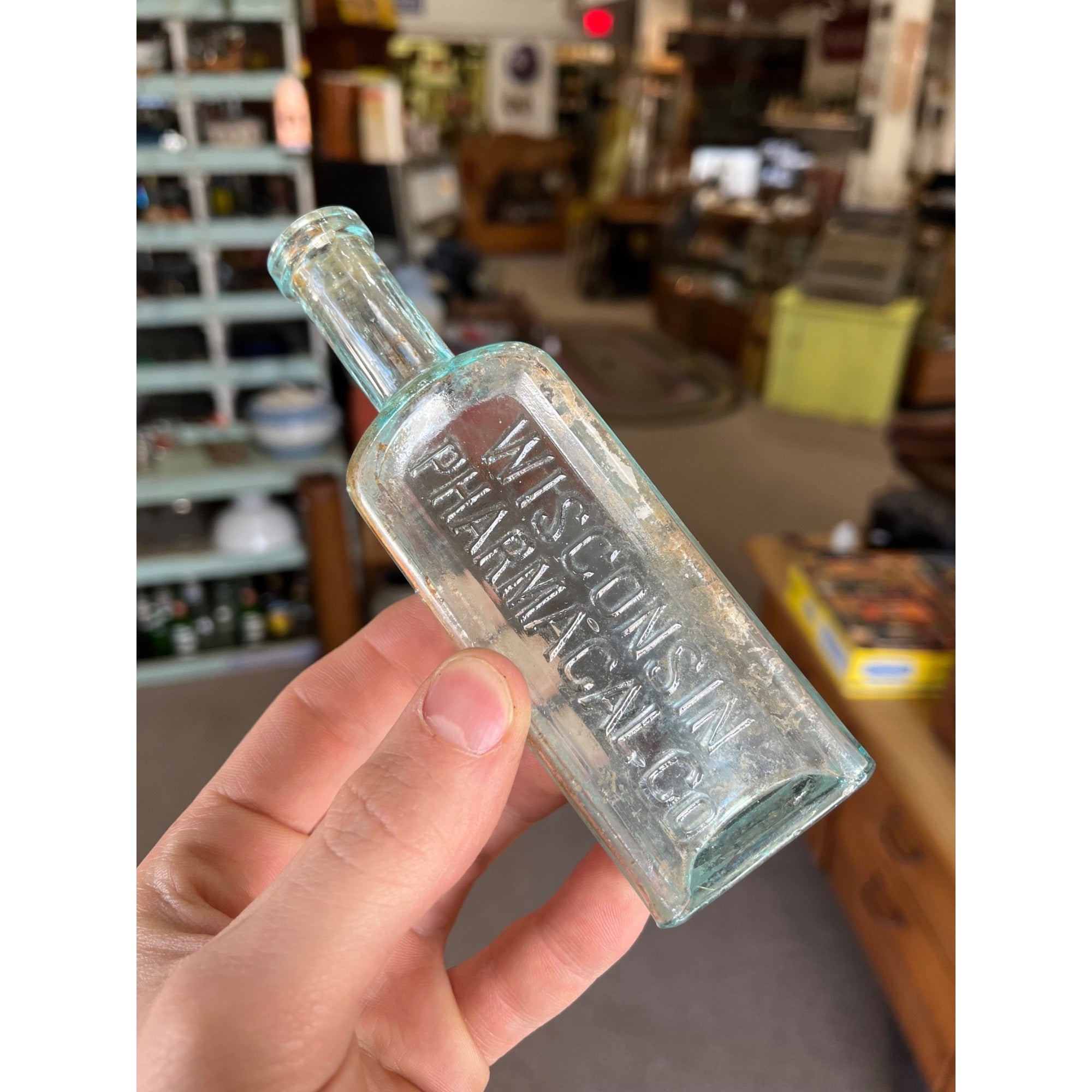 RARE Vintage "Wisconsin Pharmacal Co." Embossed Medicine Bottle Milwaukee, Wis.