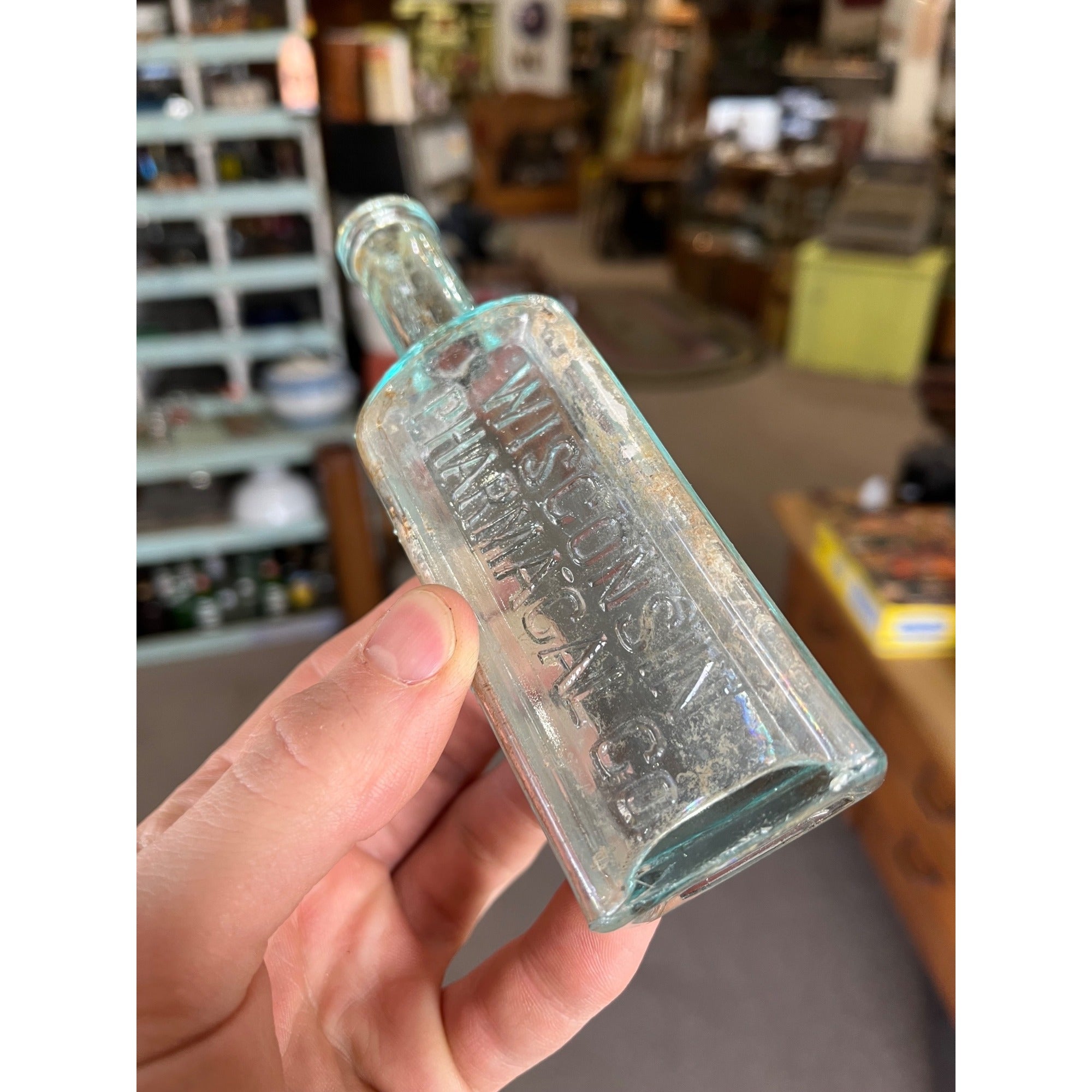 RARE Vintage "Wisconsin Pharmacal Co." Embossed Medicine Bottle Milwaukee, Wis.