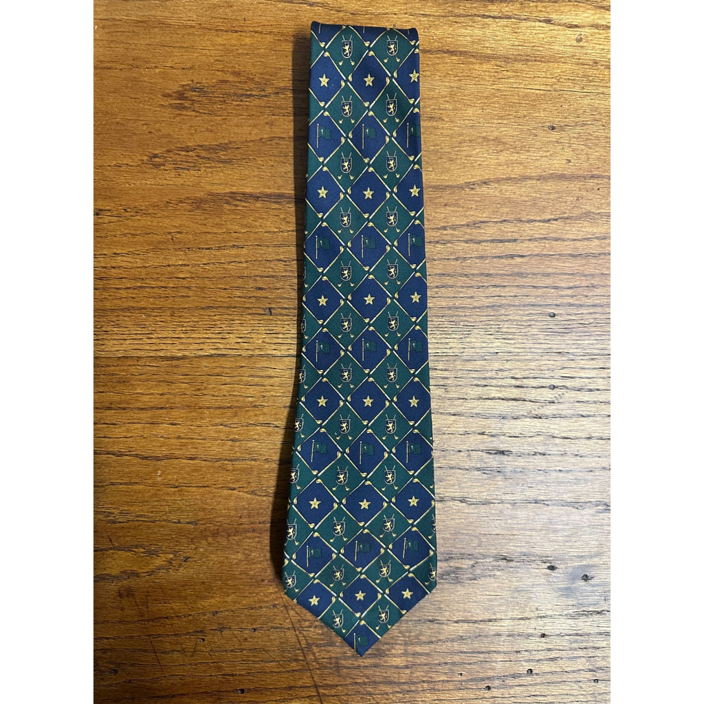 Vintage Tommy Hilfiger Woven Silk Men's Luxury Neck Tie 58" Golf Clubs + Stars