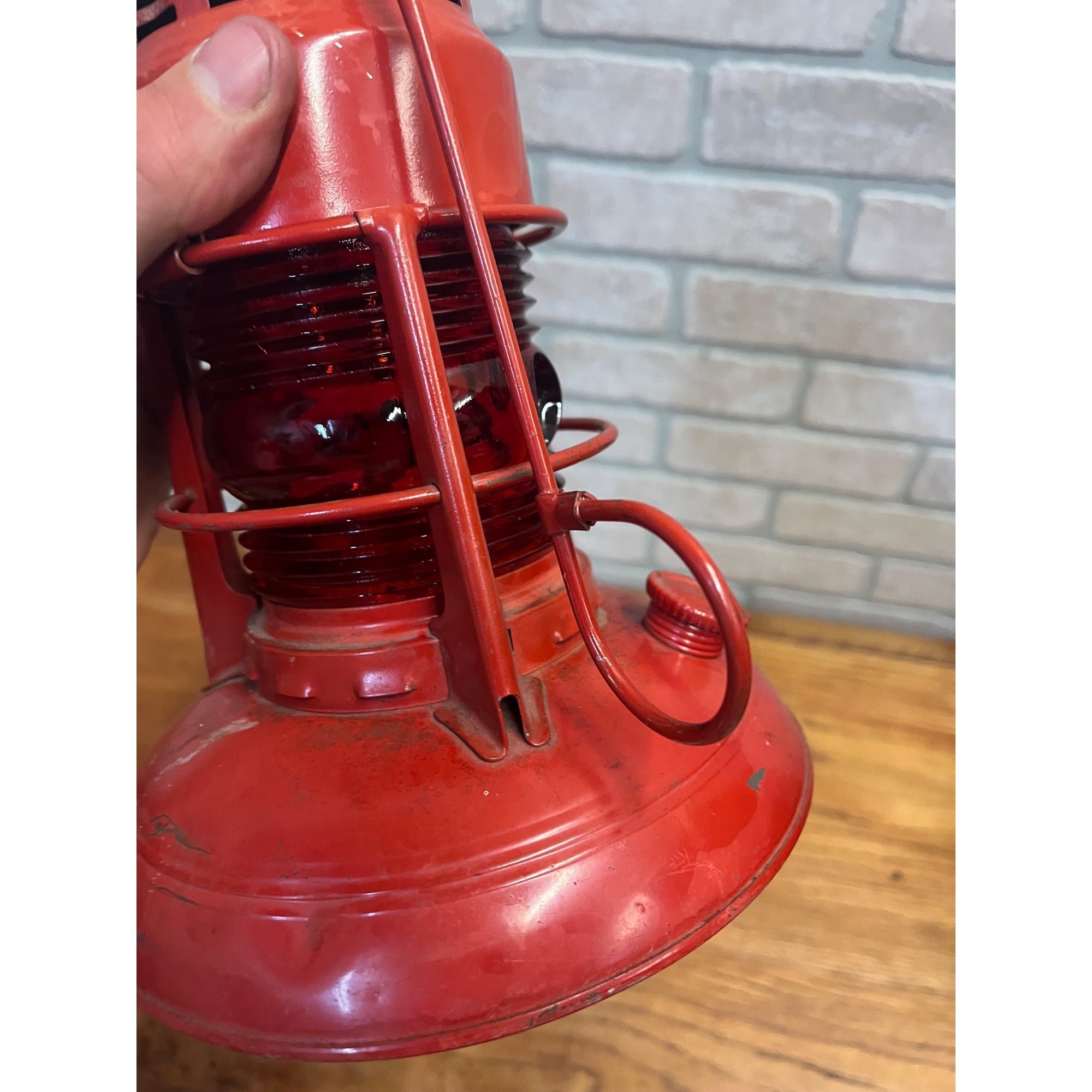 Vintage Dietz No 40. Red Glass Traffic  Gard Railroad Lantern