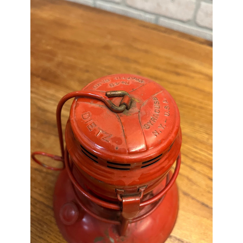 Vintage Dietz No 40. Red Glass Traffic  Gard Railroad Lantern