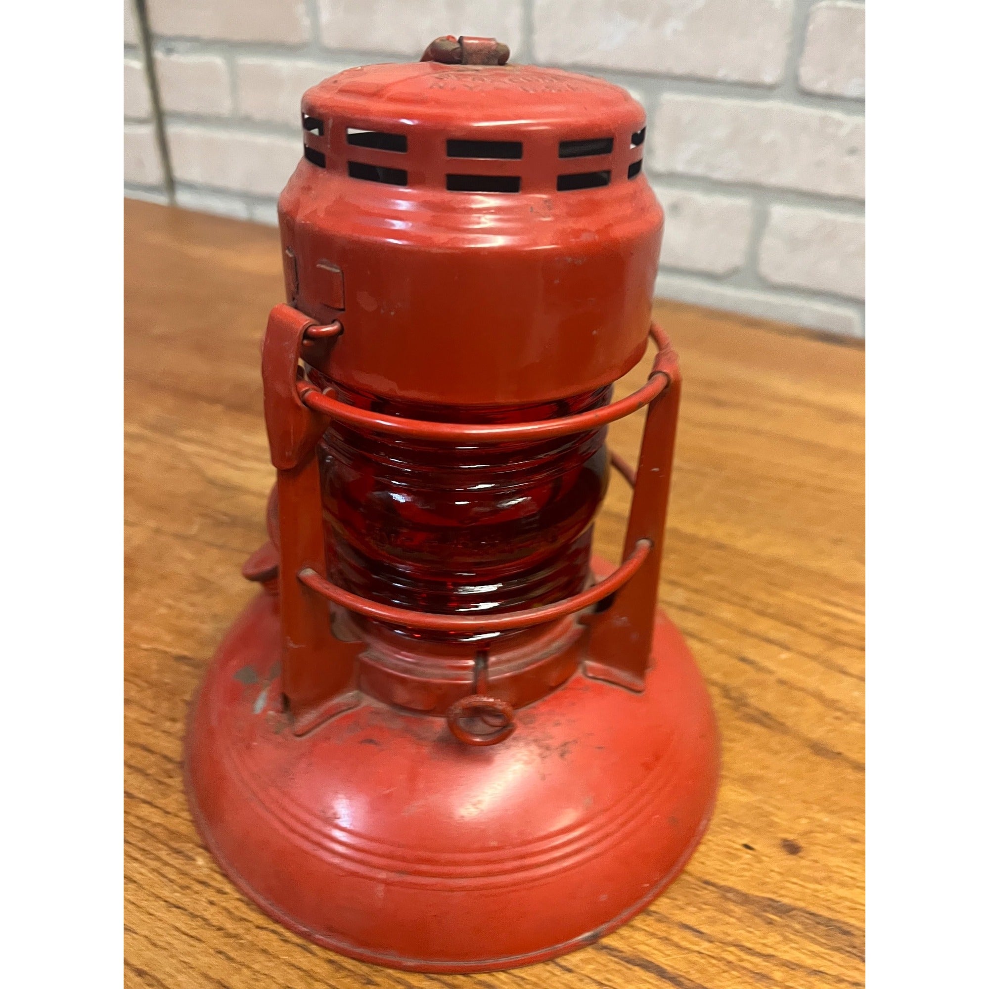 Vintage Dietz No 40. Red Glass Traffic  Gard Railroad Lantern