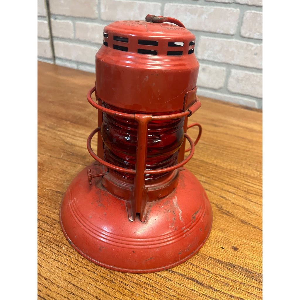 Vintage Dietz No 40. Red Glass Traffic  Gard Railroad Lantern