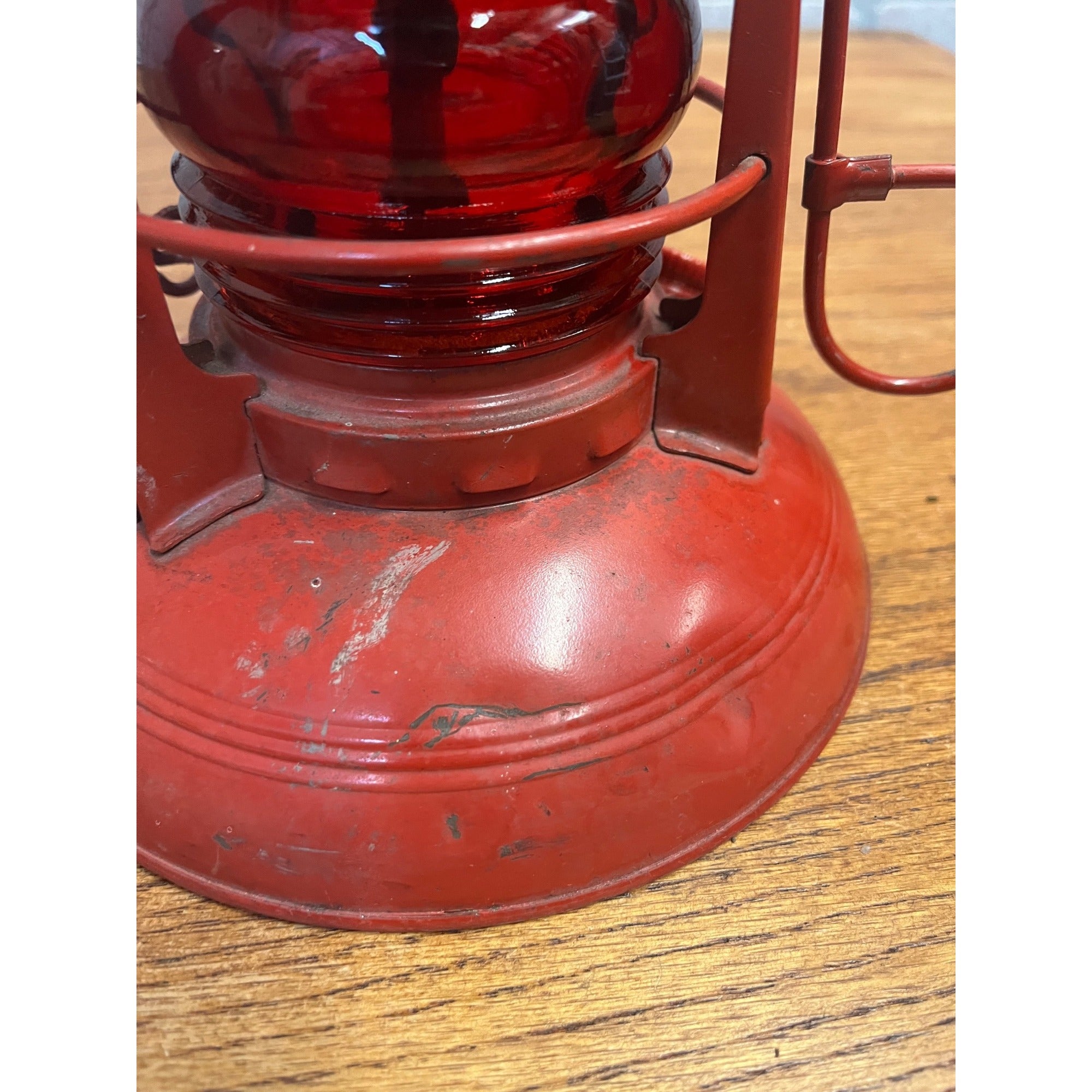 Vintage Dietz No 40. Red Glass Traffic  Gard Railroad Lantern