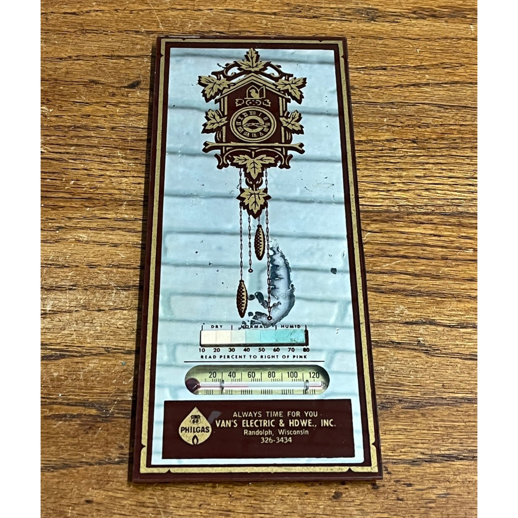 Vintage Phillips 66 Station Advertising Sign Thermometer Randolph Wis Wisconsin