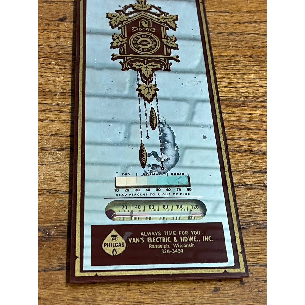 Vintage Phillips 66 Station Advertising Sign Thermometer Randolph Wis Wisconsin