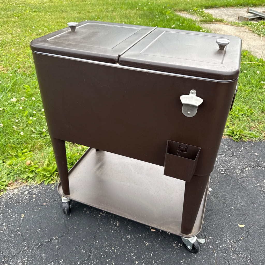 Estate Liquidation Special - Metal Porch Beer Soda Cooler on Stand
