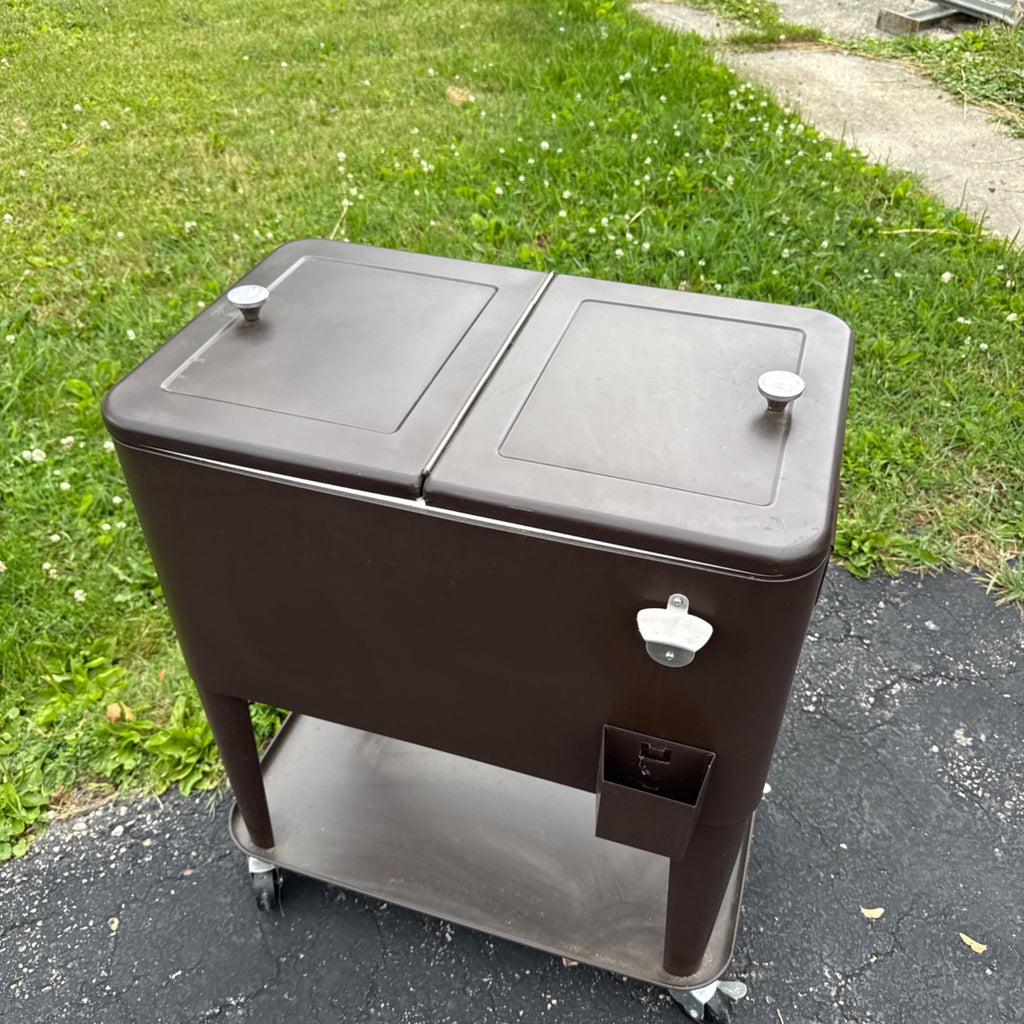 Estate Liquidation Special - Metal Porch Beer Soda Cooler on Stand