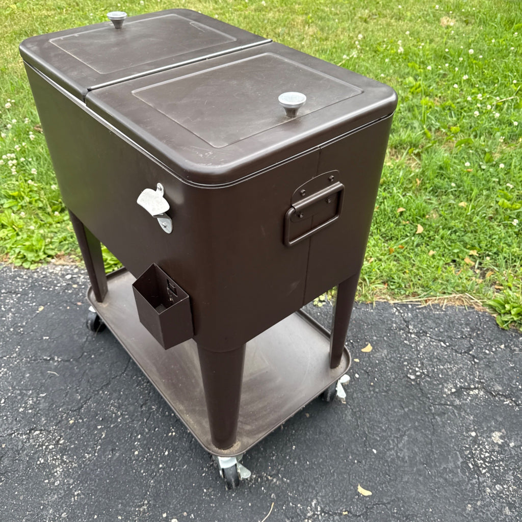 Estate Liquidation Special - Metal Porch Beer Soda Cooler on Stand