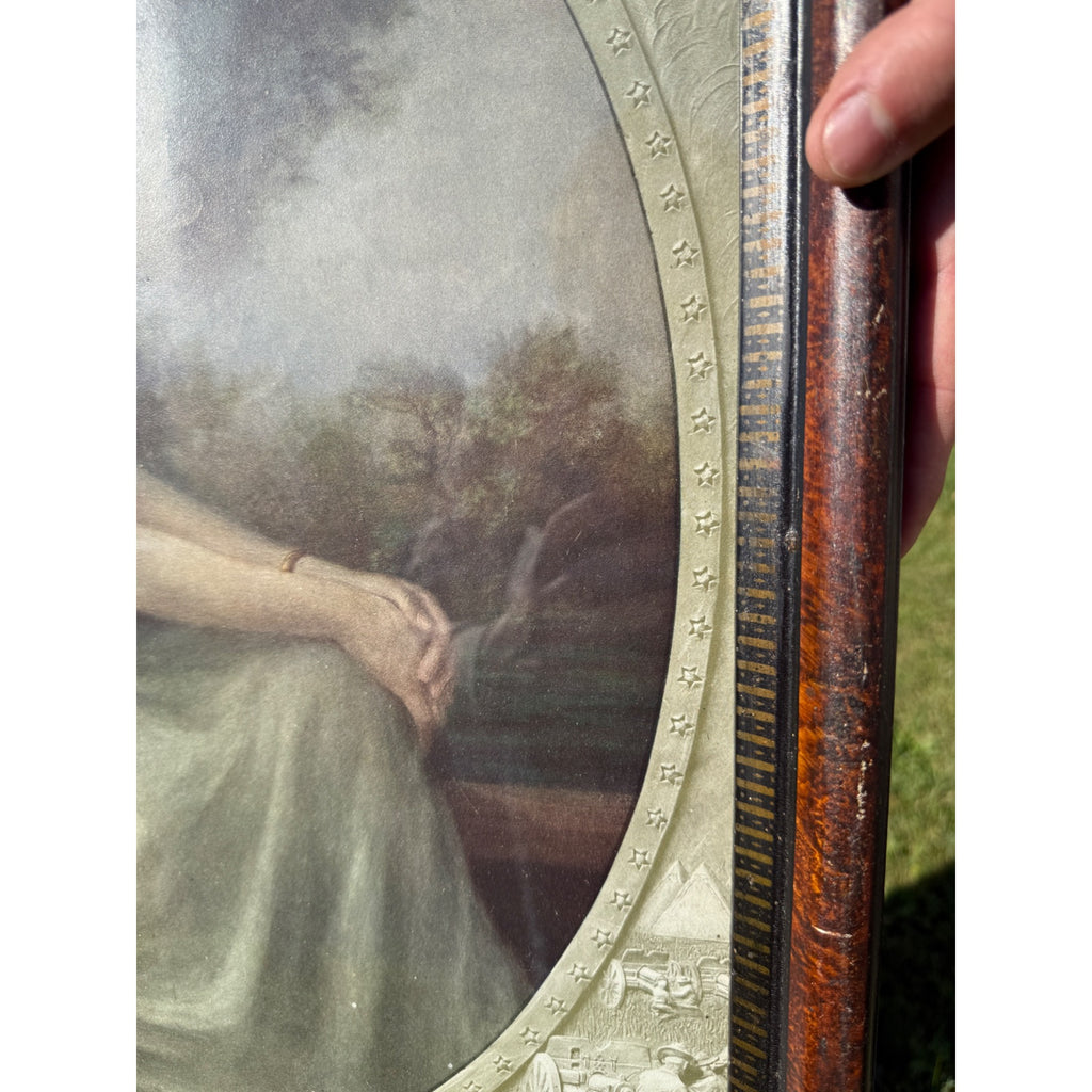 SCARCE The Girl I Left Behind WW1 World War Litho Poster Military Victorian Framed