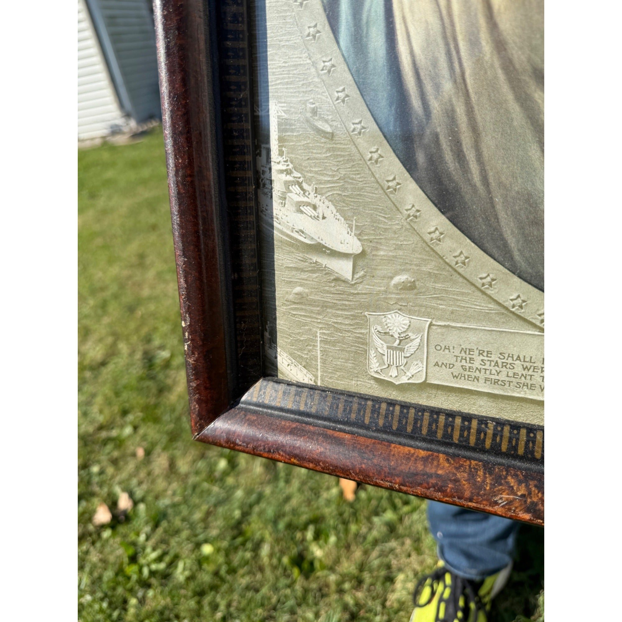 SCARCE The Girl I Left Behind WW1 World War Litho Poster Military Victorian Framed