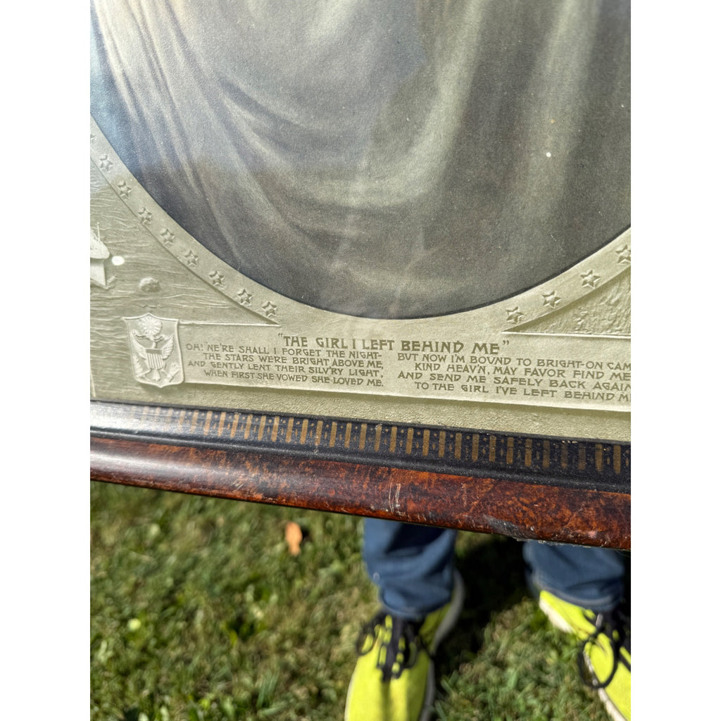 SCARCE The Girl I Left Behind WW1 World War Litho Poster Military Victorian Framed