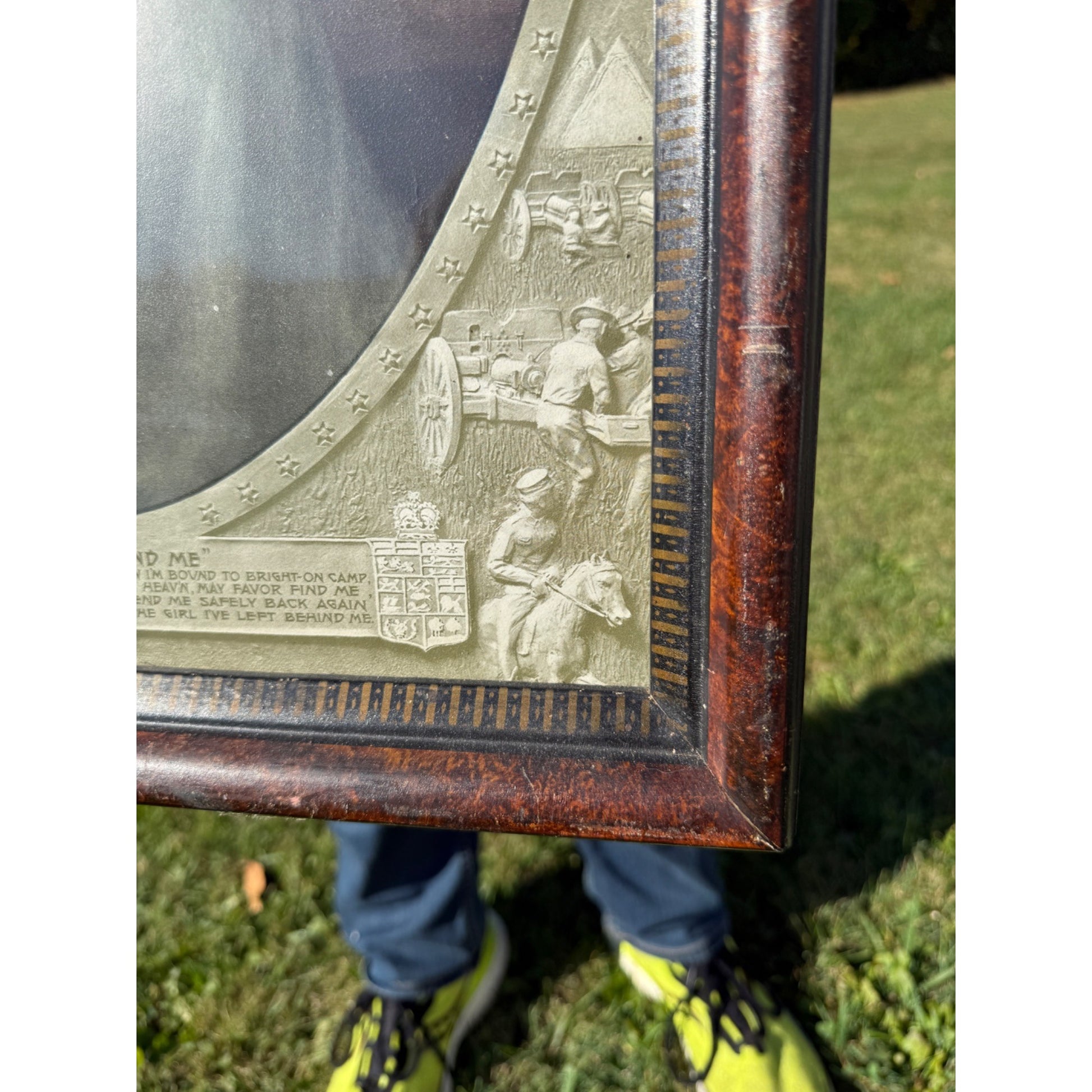 SCARCE The Girl I Left Behind WW1 World War Litho Poster Military Victorian Framed