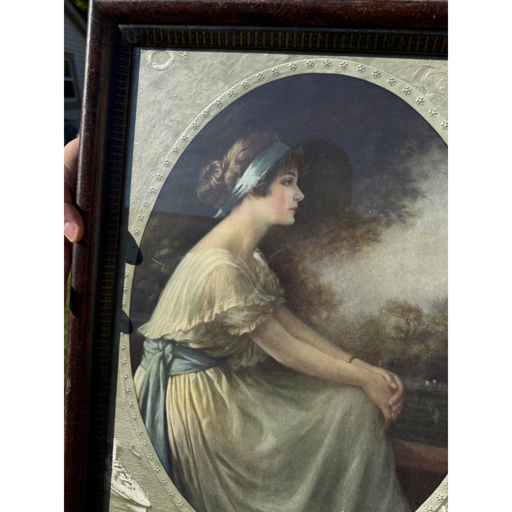 SCARCE The Girl I Left Behind WW1 World War Litho Poster Military Victorian Framed